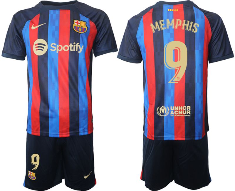 Men 2022-2023 Club Barcelona home blue #9 Soccer Jersey->barcelona jersey->Soccer Club Jersey